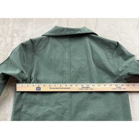 Eileen Fisher Size Small Petite Green Jacket Organic Cotton Hemp Full Zip Snaps - Picture 5 of 6